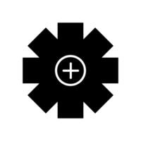 A black and white icon of a star wheel vector
