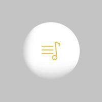 A white ball with a music note icon vector