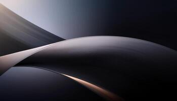 Smooth abstract image featuring a sleek curved metallic surface in soft lighting, emphasizing minimalism and elegant lines. photo