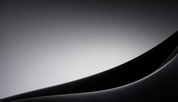 Abstract minimalist design featuring a smooth black curve against a gradient grey background, creating a sleek and modern visual effect. photo