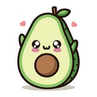 An avocado with a heart on its face vector