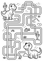 A coloring page with a maze for kids vector