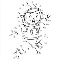 Connect the dots to draw an astronaut vector