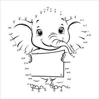 Connect the dots to draw an elephant vector