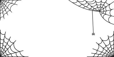 halloween background with cobweb on corners vector