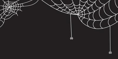 halloween black background with cobweb vector