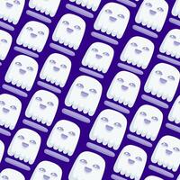 cute ghost shape seamless halloween pattern vector