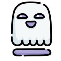 cute ghost line and shape halloween icon vector