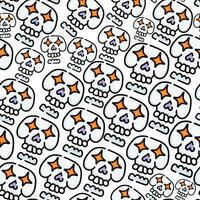 skull seamless halloween pattern vector