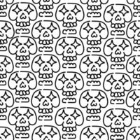 skull seamless halloween pattern in lines vector