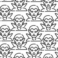 vampire seamless halloween pattern in lines vector