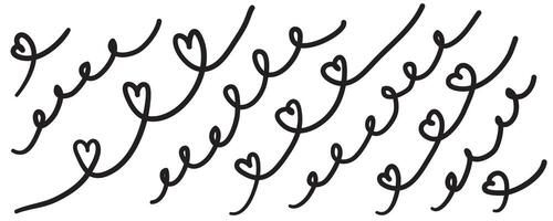 doodles heart shape in line vector
