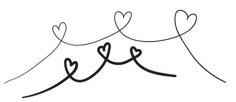line doodles heart shape vector