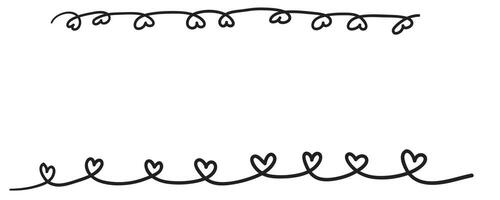 doodle hearts banner template vector