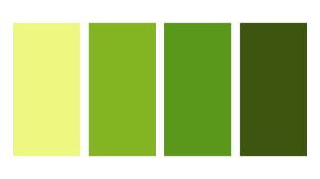 Olive green, lime green, yellow green, green color palette. Set of bright color palette combination in rgb hex. Color palette for ui ux design. Abstract illustration for your graphic design, banner vector