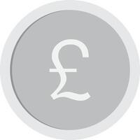Silver coin with pound sign. vector