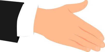 Outstretched hand in business suit. vector