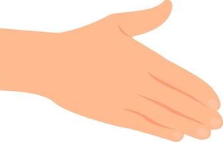 Outstretched hand with open palm ready for handshake. vector