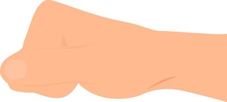 Hand clenched into a fist with big finger outside. vector