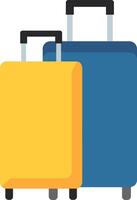 Yellow and blue suitcases. vector