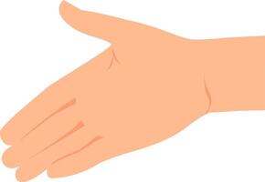 Outstretched hand with open palm. vector