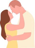 Portrait of a man and woman hugging. vector