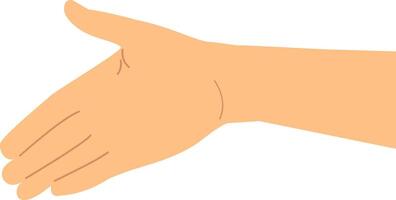 Outstretched hand with open palm in cartoon style. vector
