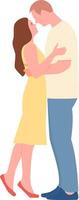 Couple in love hugging. vector
