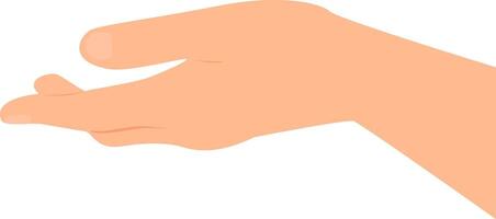 An outstretched hand with palm up gesture illustration. vector