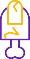 Scary Finger Line Two Color Icon vector