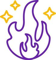 Fire Energy Line Two Color Icon vector