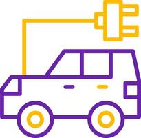 Electric Car Line Two Color Icon vector