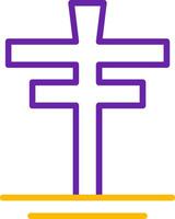 Cross Line Two Color Icon vector