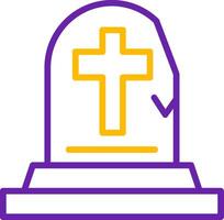 Tombstone Line Two Color Icon vector