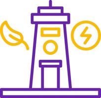 Tidal Power Line Two Color Icon vector