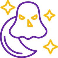 Halloween Moon Line Two Color Icon vector