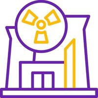 Nuclear Plant Line Two Color Icon vector