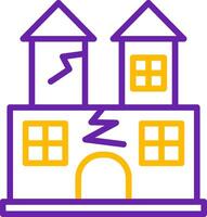 Ghost Castle Line Two Color Icon vector