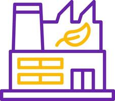 Green Factory Line Two Color Icon vector