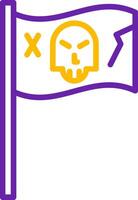 Pirate Flag Line Two Color Icon vector