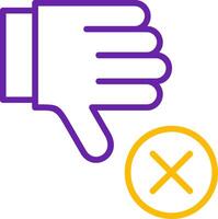Dislike Line Two Color Icon vector