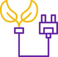 Eco Power Socket Line Two Color Icon vector