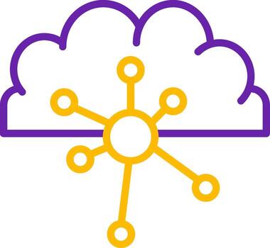 línea de mapa mental icono de dos colores vector