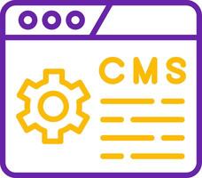 Content Management System Line Two Color Icon vector