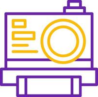 Instant Camera Line Two Color Icon vector
