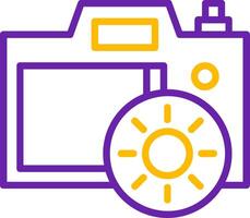 Camera Brightness Line Two Color Icon vector
