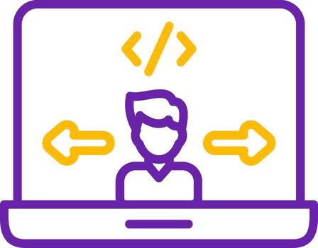 End Users Line Two Color Icon vector