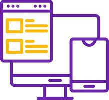 Responsive Web Design Line Two Color Icon vector