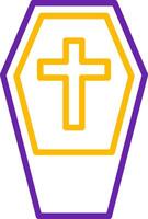 Coffin Line Two Color Icon vector