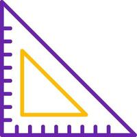 triangular regla línea dos color icono vector